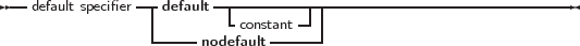 --default specifier--default------------------------------------------
                |        -constant-| |
                ------nodefault ------
     