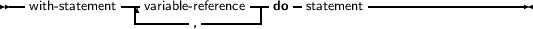 --            -|-             ---  -         -------------------
  with-statement  |-variable-reference-| do  statement
                       ,
     