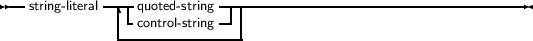 --string-literal---|quoted- string--------------------------------------
             | -control- string-- |
             ----------------
     